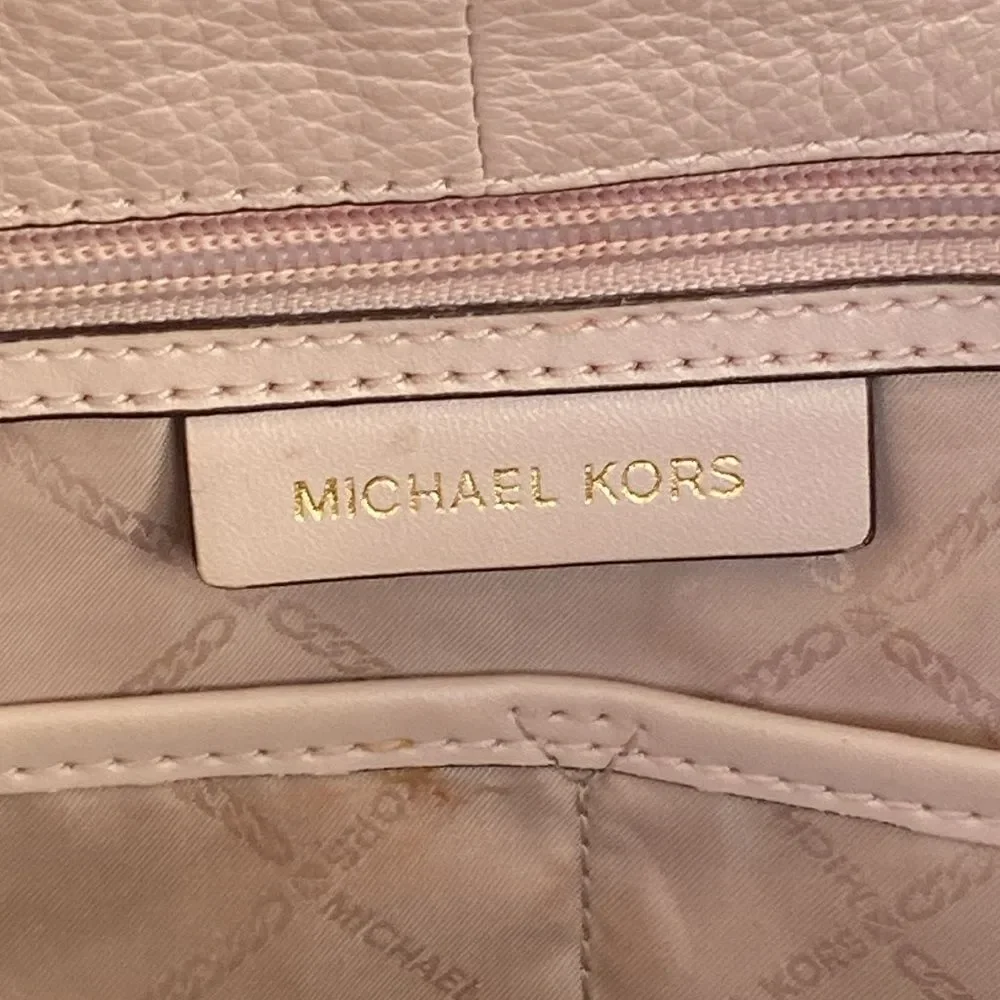 Michael Kors Powder Pink Pebbled Leather Large Tote Preppy Luxury Daily Casual
